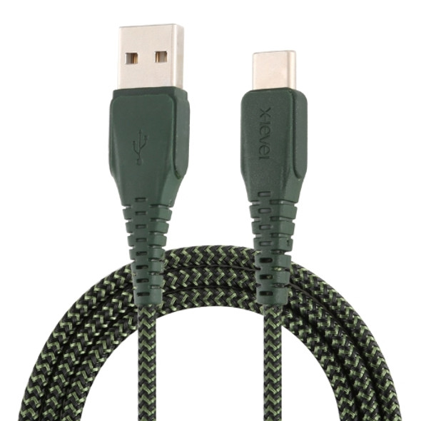 X-level Off-Road Series Type-C / USB-C Charging Cable, Length: 120cm(Army Green)