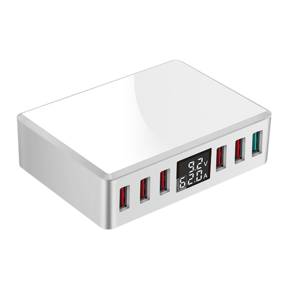 WLX-T9+ 40W 6 In 1 Multi-function Mini Smart Digital Display USB Charger(White)