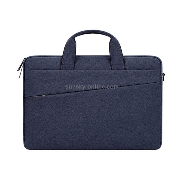 ST03S 15.6 inch Double Side Pockets Wearable Oxford Cloth Soft Handle Portable Laptop Tablet Bag(Navy Blue)