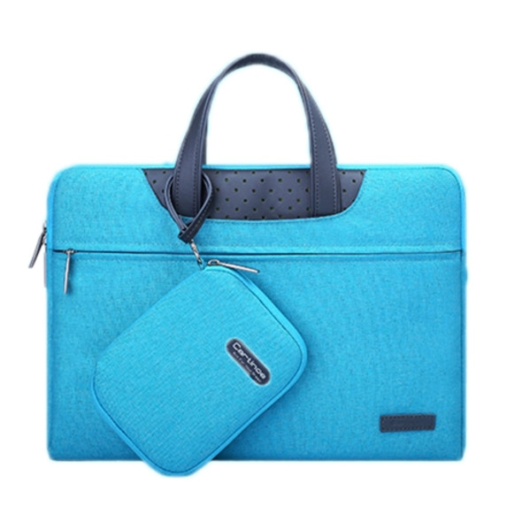 15.6 inch Cartinoe Business Series Exquisite Zipper Portable Handheld Laptop Bag with Independent Power Package for MacBook, Lenovo and other Laptops, Internal Size:36.5x24.0x3.0cm(Blue)