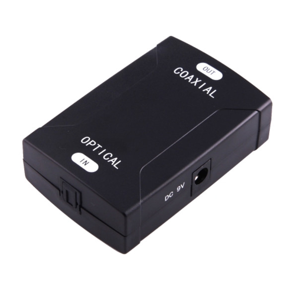 Optical Toslink Input to Coaxial RCA Output Digital Audio Converter Adapter(Black)