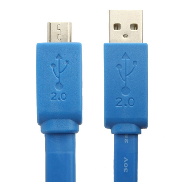 Noodle Style Micro 5 Pin USB Data Transfer / Charge Cable, Suitable for Galaxy S6 / S IV / i9500, HTC One / M7, Nokia Lumia 925 / 920 / 520, LG Optimus G Pro, Length: 1.5m(Blue)