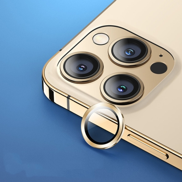 USAMS US-BH791 Metal Phone Rear Camera Lens Glass Film For iPhone 13 Pro Max / 13 Pro(Gold)