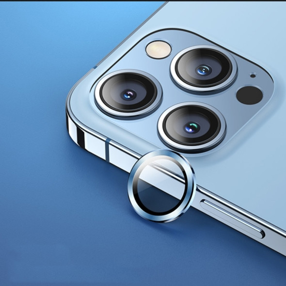 USAMS US-BH791 Metal Phone Rear Camera Lens Glass Film For iPhone 13 Pro Max / 13 Pro(Far Peak Blue)