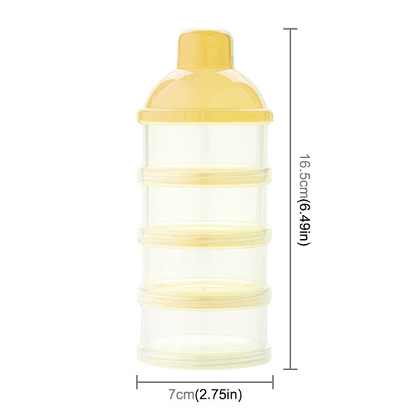 Portable Milk Powder Formula Dispenser Food Container Storage Feeding Box for Baby(Yellow)