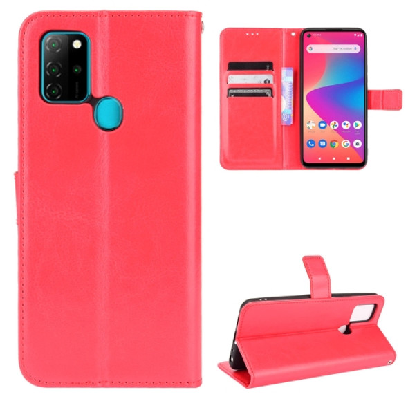 For BLU G91 Crazy Horse Texture Horizontal Flip Leather Case with Holder & Card Slots & Lanyard(Red)