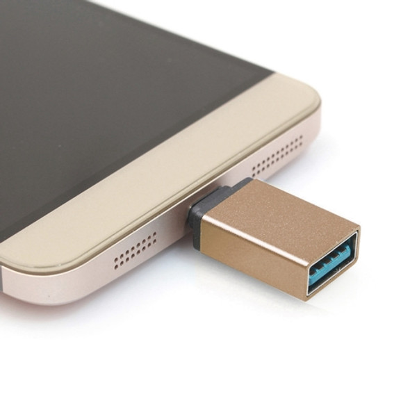 Aluminum Alloy USB-C / Type-C 3.1 Male to USB 3.0 Female Data / Charger Adapter, For Galaxy S8 & S8 + / LG G6 / Huawei P10 & P10 Plus / Xiaomi Mi 6 & Max 2 and other Smartphones(Gold)