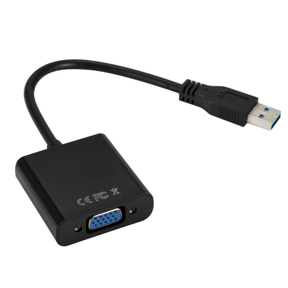 External Graphics Card Converter Cable USB3.0 to VGA, Resolution: 720P(Black)