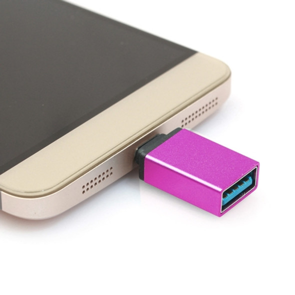 Aluminum Alloy USB-C / Type-C 3.1 Male to USB 3.0 Female Data / Charger Adapter, For Galaxy S8 & S8 + / LG G6 / Huawei P10 & P10 Plus / Xiaomi Mi 6 & Max 2 and other Smartphones(Magenta)