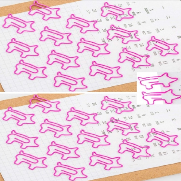 30 PCS Pink Piggy Paper Clips Student Paper Clip Office Storage Folder