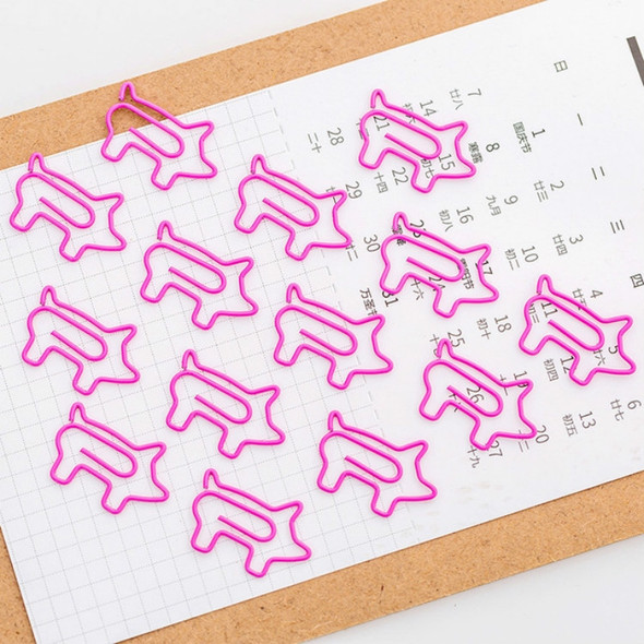 30 PCS Pink Piggy Paper Clips Student Paper Clip Office Storage Folder