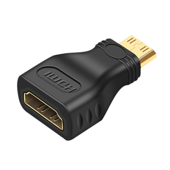 Gold Plated Mini HDMI Male to HDMI 19 Pin Female Adapter(Black)