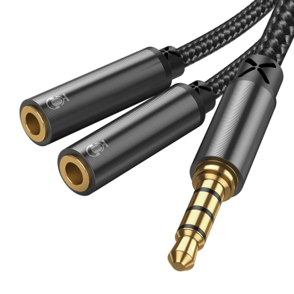 JOYROOM SY-A04 Headphone Male to 2-female Y-splitter Nylon Braid  Audio Cable, Length: 0.2m