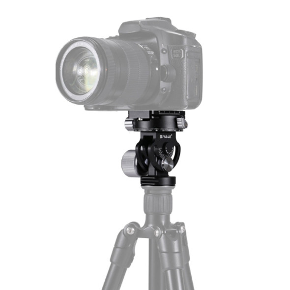 PULUZ 2-Way Pan/Tilt Tripod Head Panoramic Photography Head with Quick Release Plate & 3 Bubble Level