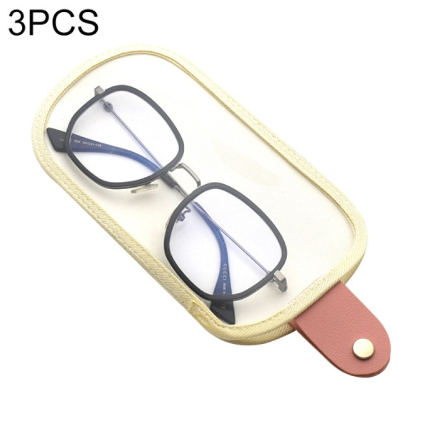 3 PCS Ice Cream Personality Mobile Phone Glasses Bag Retro Portable Storage Sunglasses Bag(Beige)