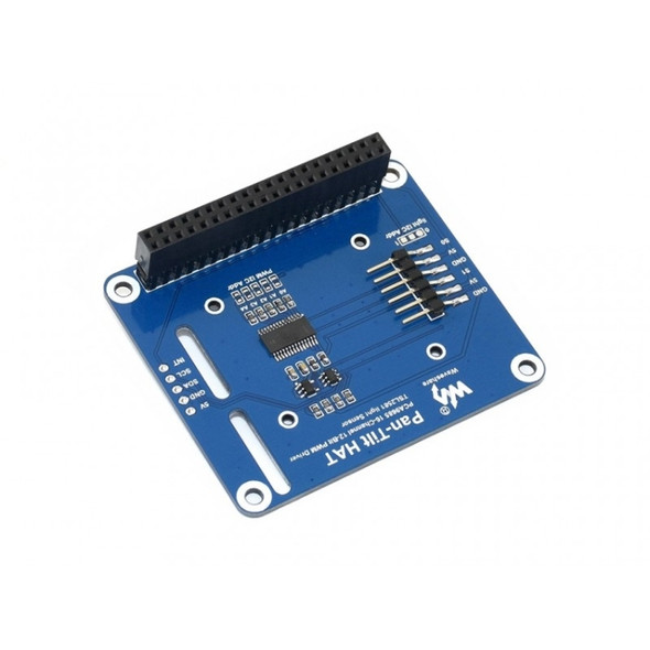 Waveshare 2-DOF Pan-Tilt HAT for Raspberry Pi, Light Intensity Sensing, I2C Interface