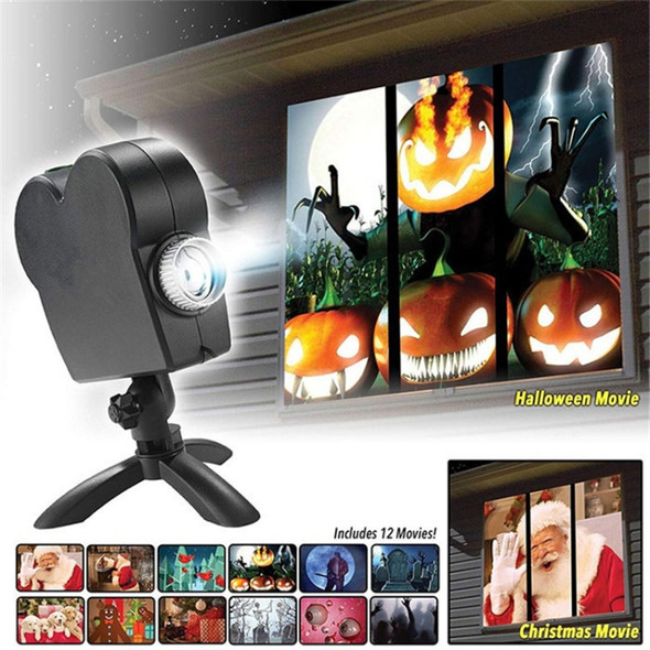 Christmas Halloween Laser Projector Mini Window Home Theater Projector, Plug Type:UK Plug