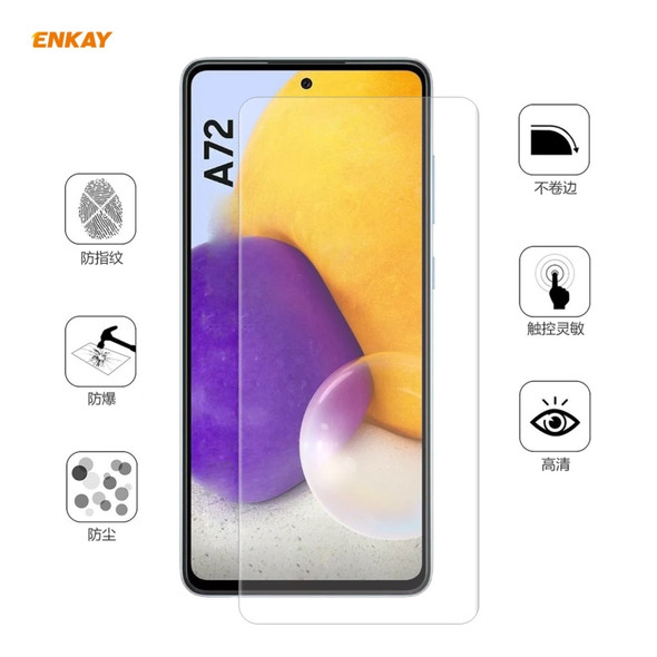 For Samsung Galaxy A72 5G / 4G 10 PCS ENKAY Hat-Prince 0.1mm 3D Full Screen Protector Explosion-proof Hydrogel Film