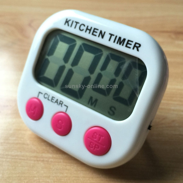 Digital Kitchen Timer Electronic Alarm Magnetic Backing with LCD Display for Cooking Baking Sports Games Office(Magenta)