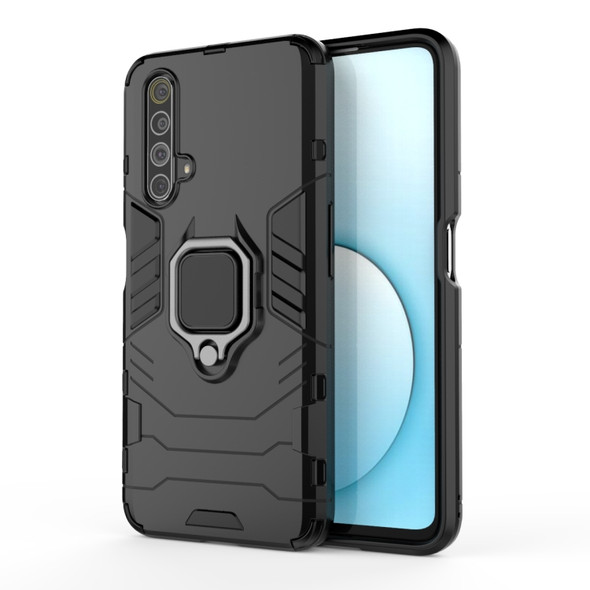 For OPPO Realme X50 5G Shockproof PC + TPU Protective Case with Magnetic Ring Holder(Black)