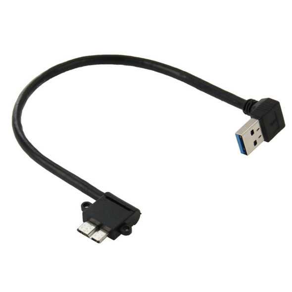 90 Degree USB 3.0 to Micro 3.0 Data Cable for Galaxy Note III / N9000, Length: 26cm