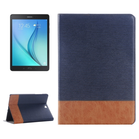 Cross Texture Leather Case with Holder & Card slots & Wallet for Galaxy Tab A 9.7 4G LTE / T555(Dark Blue)