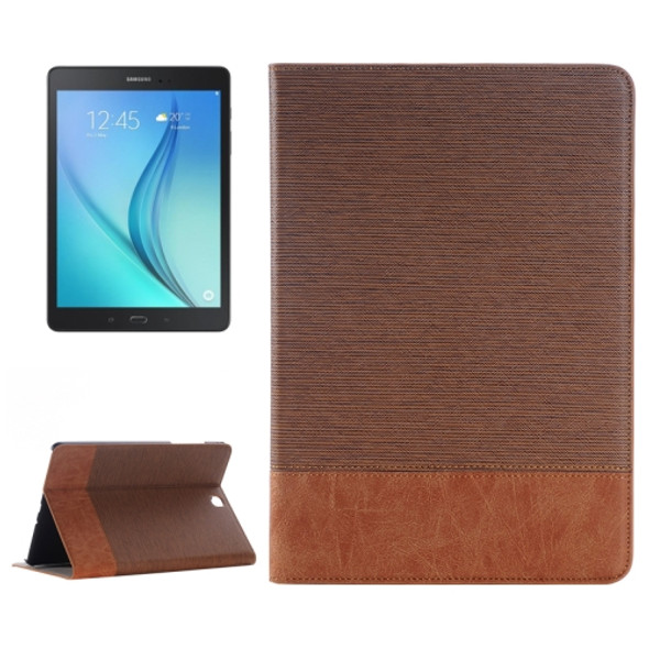 Cross Texture Leather Case with Holder & Card slots & Wallet for Galaxy Tab A 9.7 4G LTE / T555(Coffee)