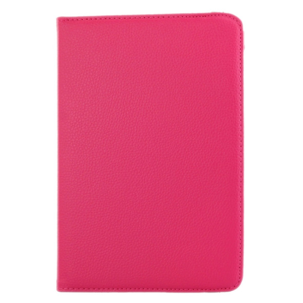 Litchi Texture 360 Degree Rotating Leather Case with Holder for Galaxy Tab A 8.0 / T350 / T355C(Magenta)