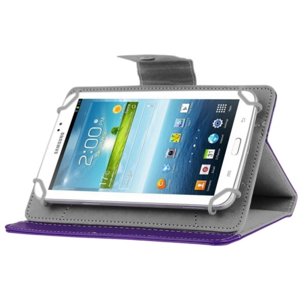 Universal Crazy Horse Texture Horizontal Flip Leather Case with Holder for 8 inch Tablet PC(Purple)