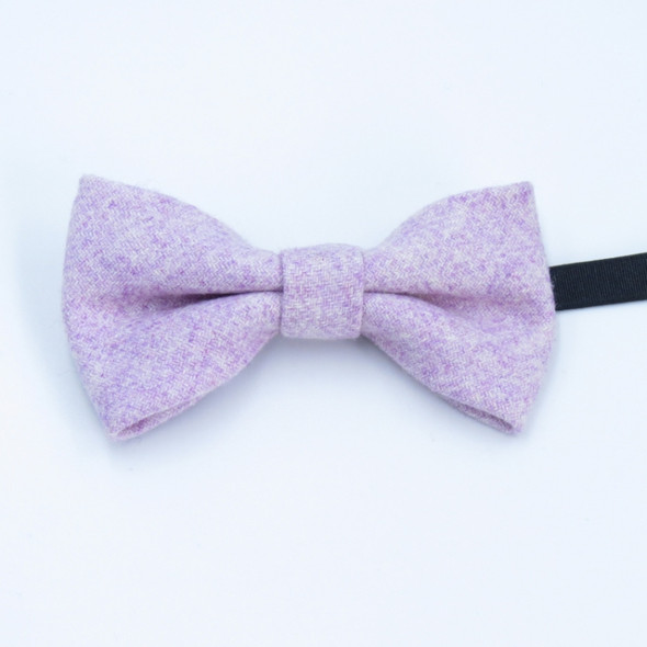 Children Solid Color Wool Fabric Bow-knot Bow Tie(Violet)