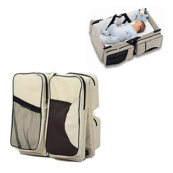 Newborn Baby Portable Travel Foldable Bed Mummy Pack Bag(Grey Coffee)