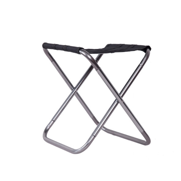 Outdoor Portable Camping Folding Chair 7075 Aluminum Alloy Fishing Barbecue Stool, Size: 24.5x22.5x27cm(Silver Gray)