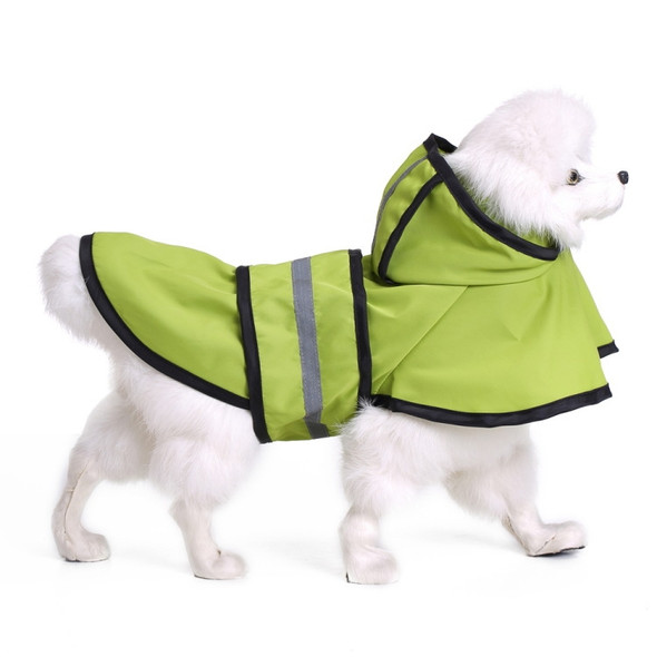 Pet Reflective Raincoat Large Dog Poncho, Size: S(Fluorescent Green)