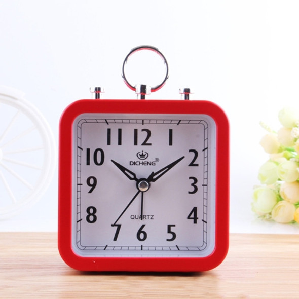 2 PCS Candy Color Office Home Student Square Alarm Clock(Red)