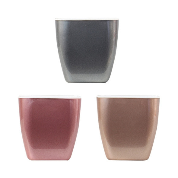 3 PCS Imitation Metal Colorful Water Storage Plastic Flowerpot, Size: G103 Extra Small(Square Champagne Gold)
