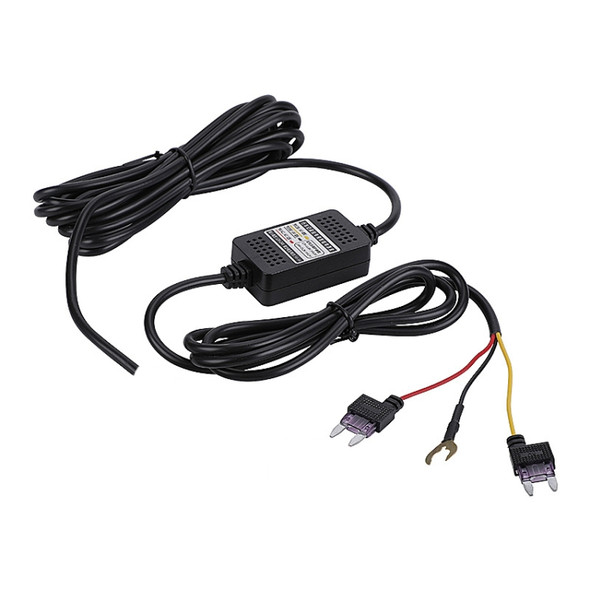 H516 Recording Step-down Line Shrinkage Video Car Charger Line Parking Monitoring Three-Core Power Cord, Model: With Fuse(Micro Left Elbow)