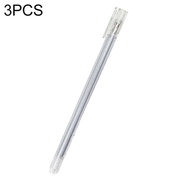 3 PCS Simple Flash Color Student Writing Neutral 0.5mm Hand Account Marker(Gray)