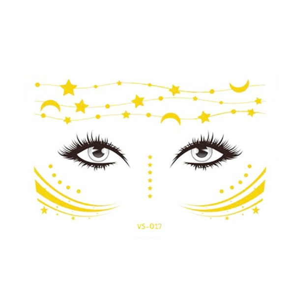 20 PCS Waterproof Bronzing Face Tattoo Stickers Party Masquerade Face Stickers(VS-017)