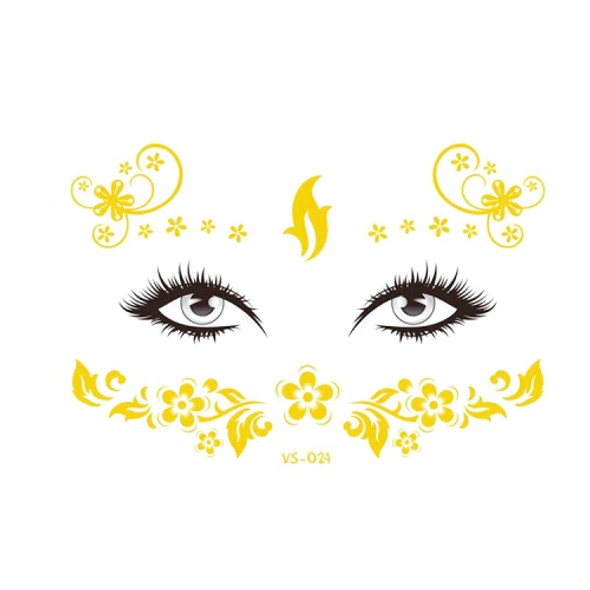 20 PCS Waterproof Bronzing Face Tattoo Stickers Party Masquerade Face Stickers(VS-024)