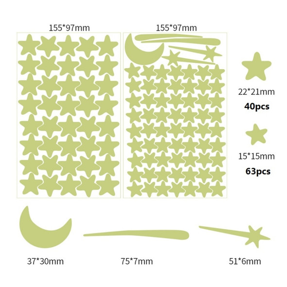 3 Packs Luminous Home Decoration Combination Wall Sticker, Specification: 103PCS Stars + Meteor