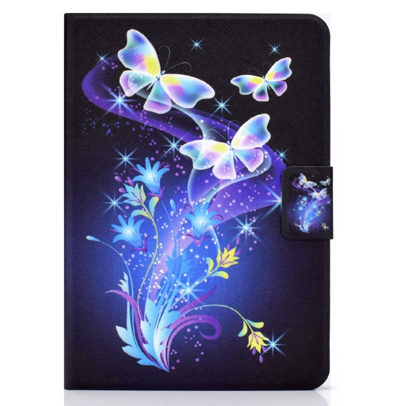 For Amazon Kindle Paperwhite 4 / 3 / 2 / 1 Electric Pressed TPU Colored Drawing Horizontal Flip Leather Case with Holder & Pen Slot(Butterflies Flower)