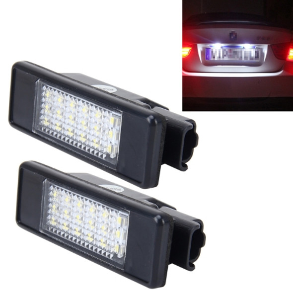 2 PCS License Plate Light with 24 SMD-3528 Lamps for Peugeot Citroen (White Light)