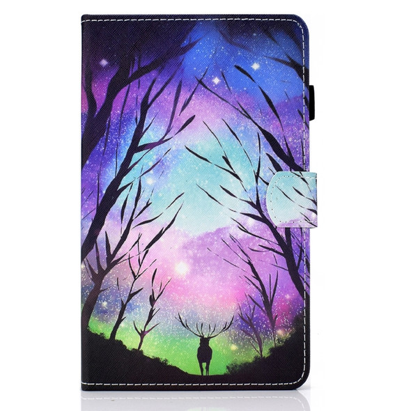 For Amazon Kindle Fire HD8 (2016) / (2017) Colored Drawing Horizontal Flip Leather Case with Holder & Card Slots & Sleep / Wake-up Function(Starry Deer)