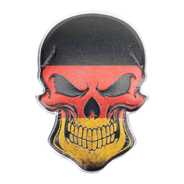 Universal Car German Flag Skull Shape Metal Decorative Sticker