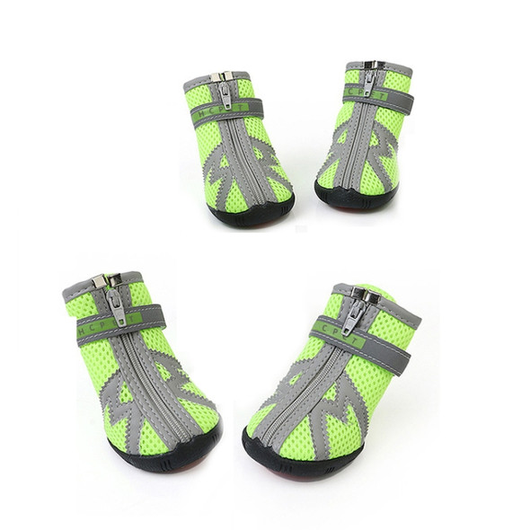 HCPET A1703 Pet Non-Slip Wear-Resistant Shoes Puppy Feet Cover, Size: Number 1(Breathable Green)