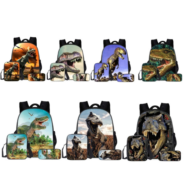 16-inch ZZ43 3 PCS / Set Child Dinosaur School Bag Kindergarten Pupils Backpack