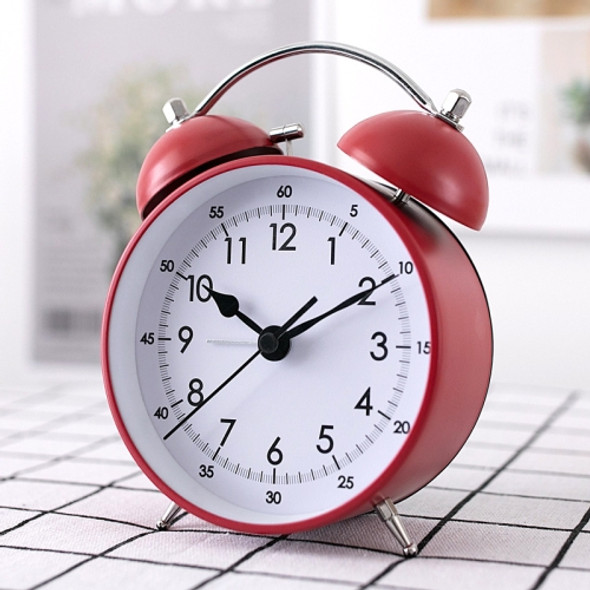 Y30 Bedside Lazy Metal Bells Silent Travel Time Mechanical Alarm Clock(Matte Red)