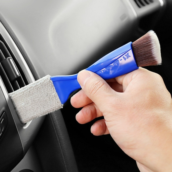 2 PCS Car Air-Conditioned Air Outlet Cleaning Brush Car Interior Cleaning Tool Dust  Soft Hair Brush(Blue)