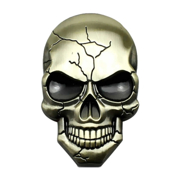 Three-dimensional Devil Skull Metal Car Sticker (Bronze)
