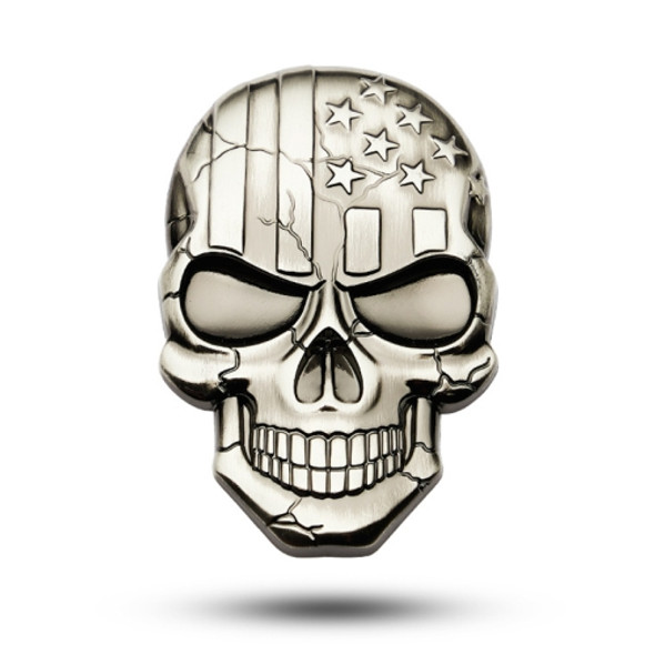 Three-dimensional Devil Skull Metal Plating Car Sticker (Gun Metal)